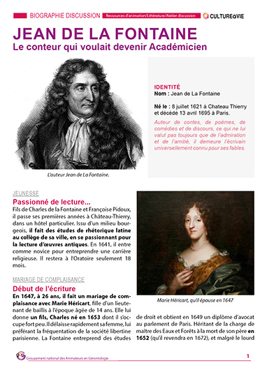 Biographie Jean De La Fontaine Bac